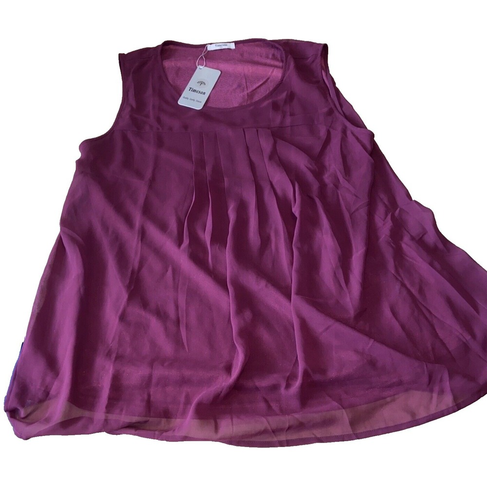 Timeson women's Tank top Size XXL Burgundy sleeveless